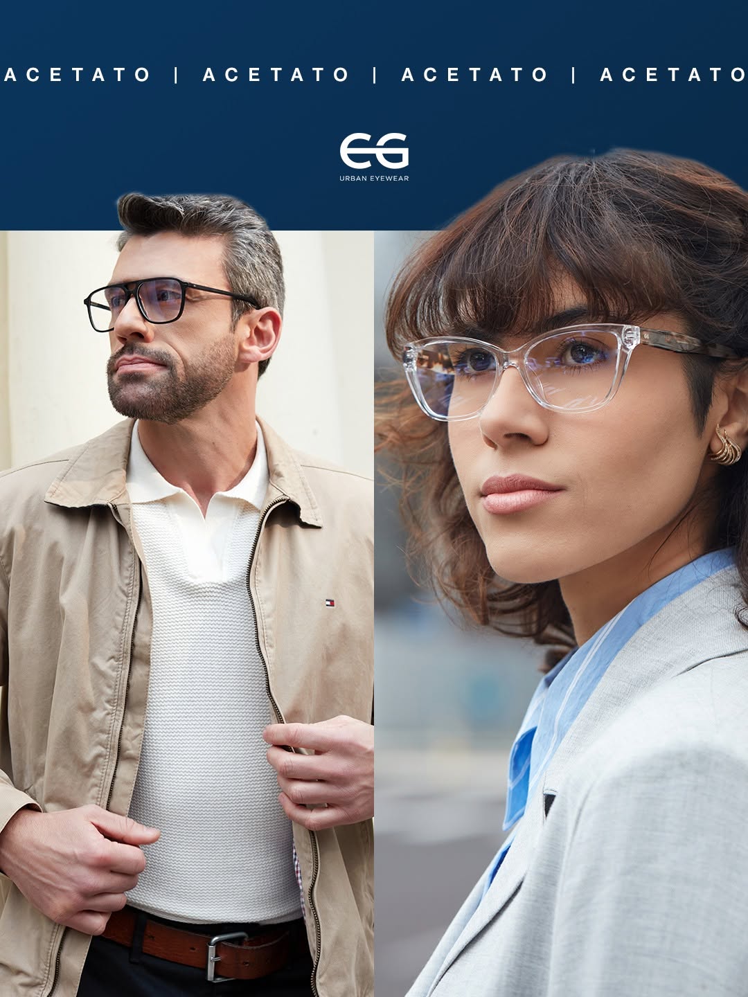 Publicação do Instagram da Empório Glasses: Seleção de óculos acetato em uma foto só para trazer o conteúdo sobre esse tipo de materia